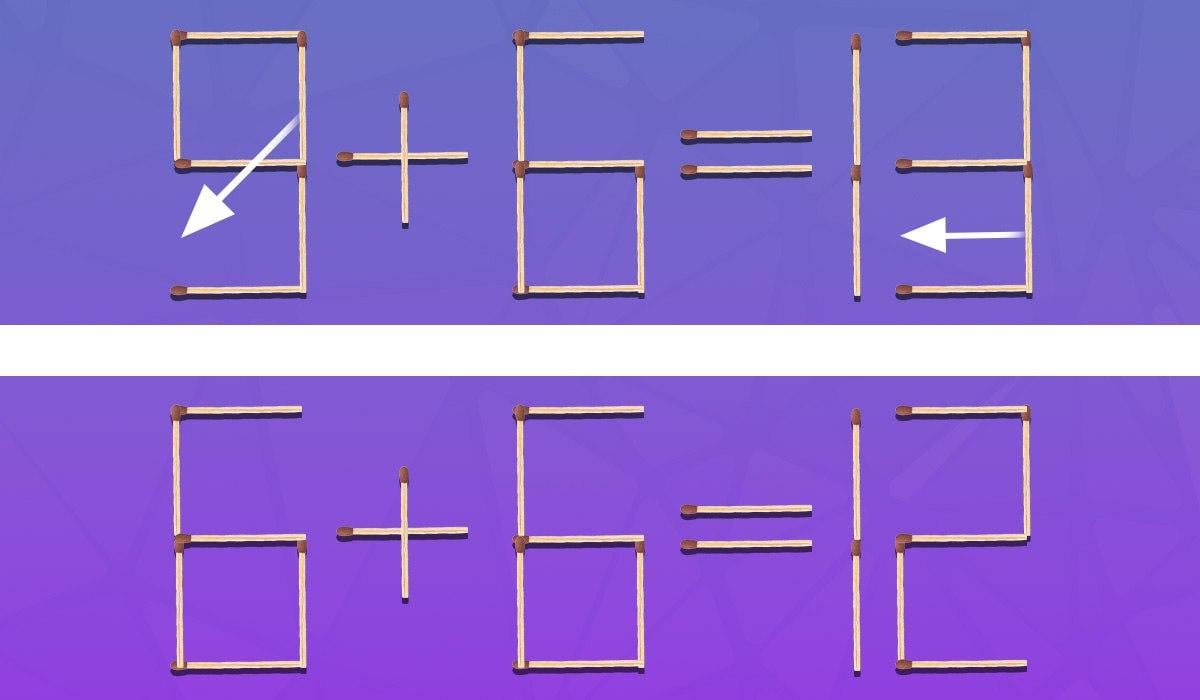 Kihívás zseniknek: 2 gyufát kell áthúznod, hogy az egyenlőség helyes legyen.