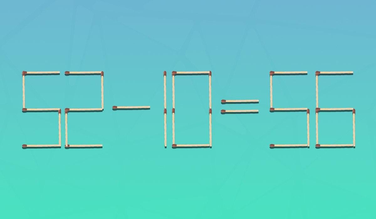 Nagyon nehéz feladvány: csak 2 gyufát kell áthelyezned, hogy az egyenlőség helyes legyen.