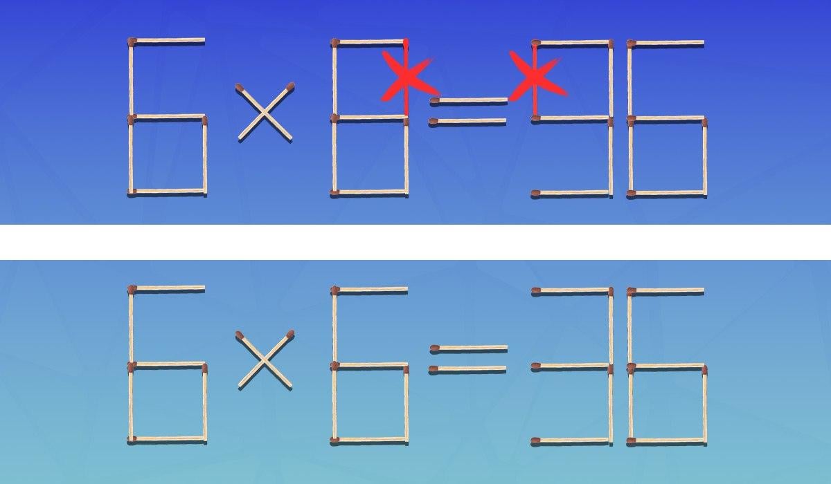 Gyors IQ-teszt: el kell távolítani két egyezést ahhoz, hogy az egyenlőség helyes legyen.